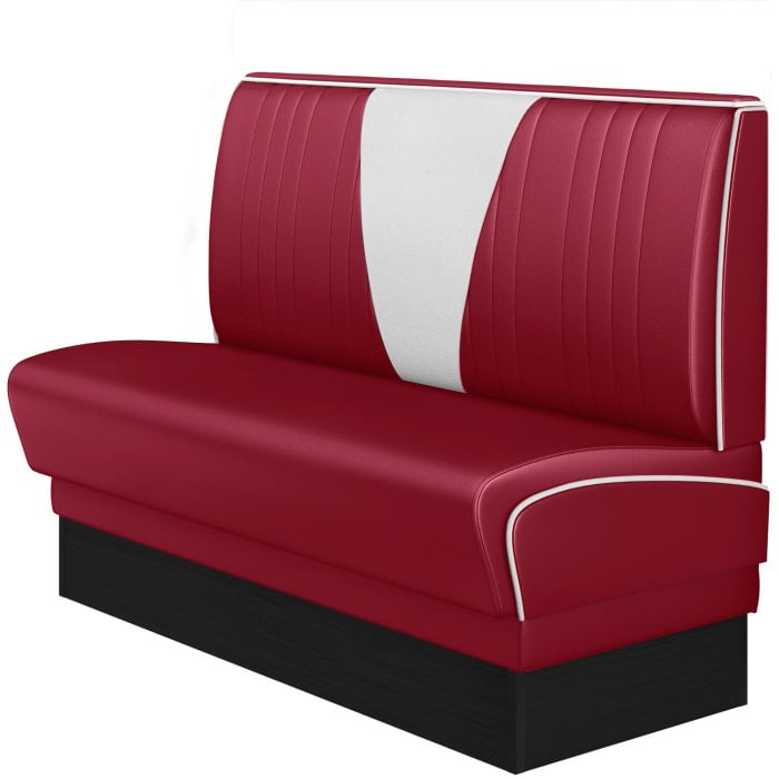 Banquette de diner américain « V » Vintage avec socle NOIR (3 coloris disponibles et 6 largeurs disponibles)