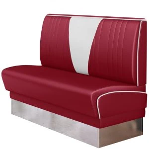 banquette de diner américain « v » vintage avec socle argenté (3 coloris disponibles et 6 largeurs disponibles) banquette de diner américain "v" vintage avec socle argenté (3 coloris disponibles et 6 largeurs disponibles)