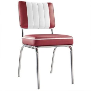 chaise de diner américain bi colore 50's avec cadre chromé (3 coloris disponibles) american diner