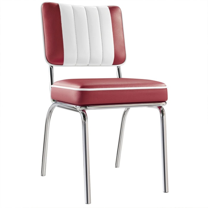 chaise de diner américain bi colore 50's avec cadre chromé (3 coloris disponibles) american diner