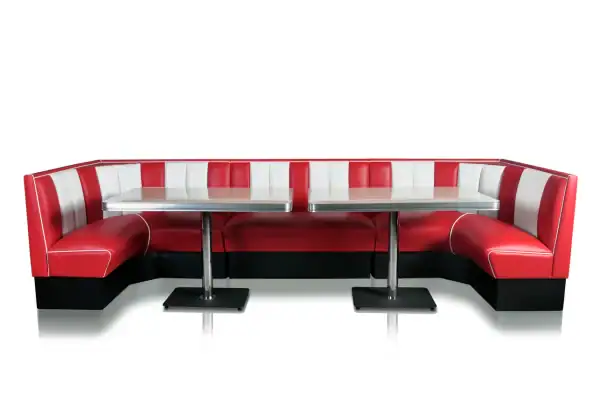 banquette de diner américain bi colore 3 places banquette d'angle 120x120cm