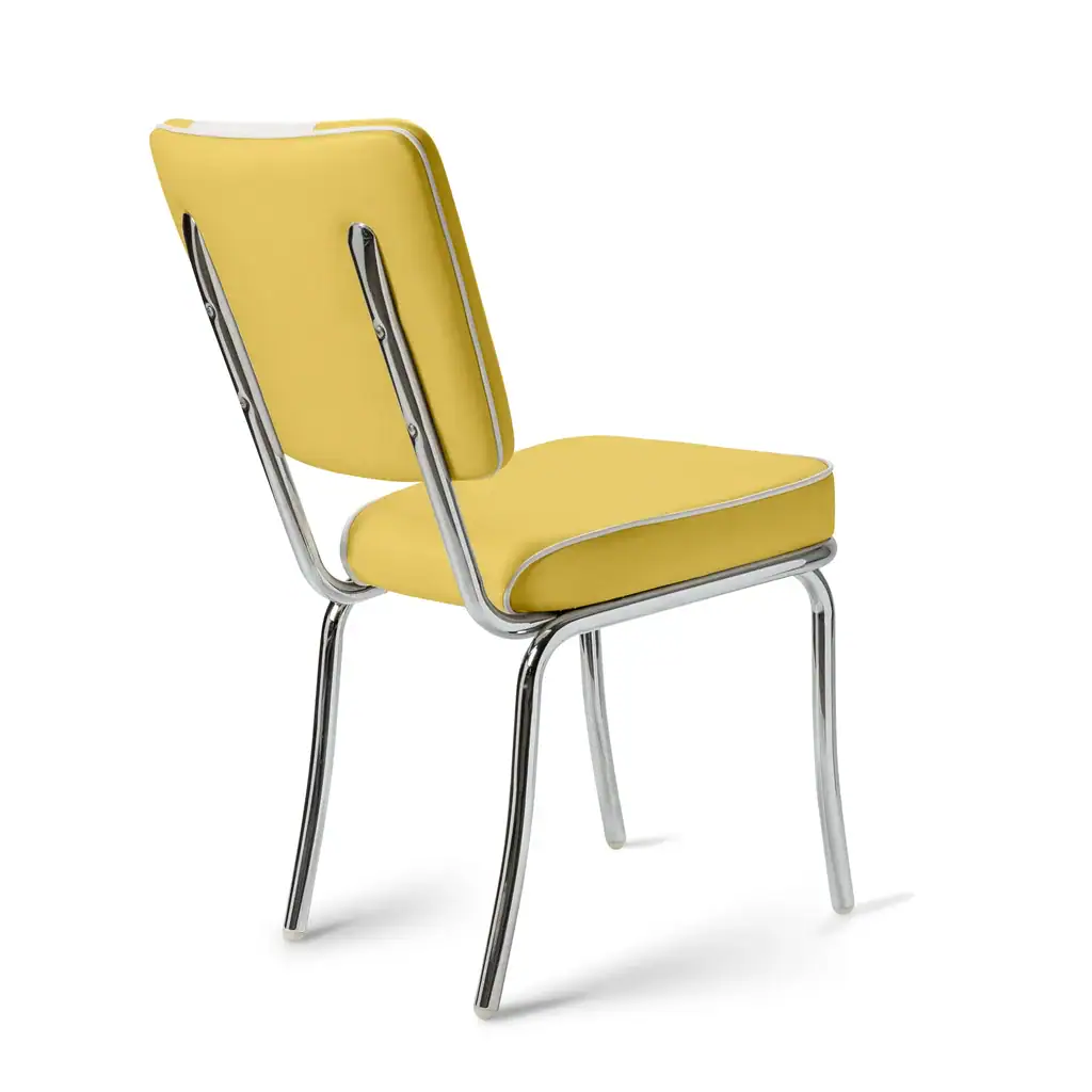 chaise de diner américain bi colore 50's avec cadre chromé