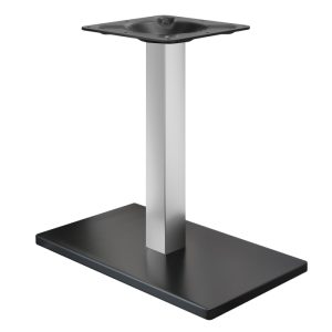 pied de table 40 x 70cm colonne acier et base noire