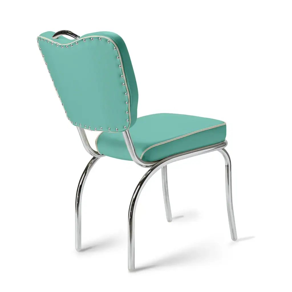 chaise de diner américain uni color 50's avec cadre chromé et poignée haute (8 coloris disponibles)
