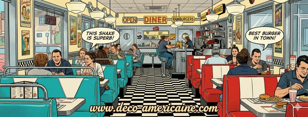 mobilier de restaurant retro diner americain bd 1950s