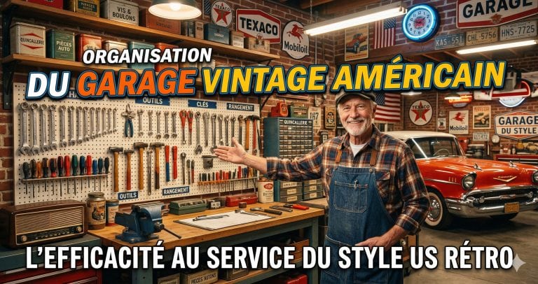 organisation et rangement du garage vintage américain