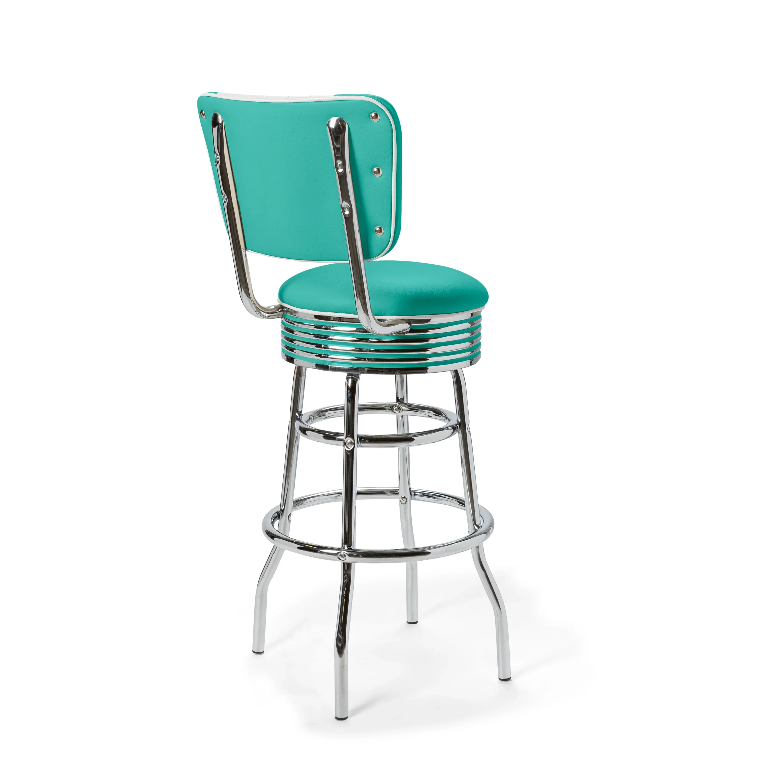 tabouret de diner américain bi colore 50's avec cadre chromé (8 coloris disponibles)