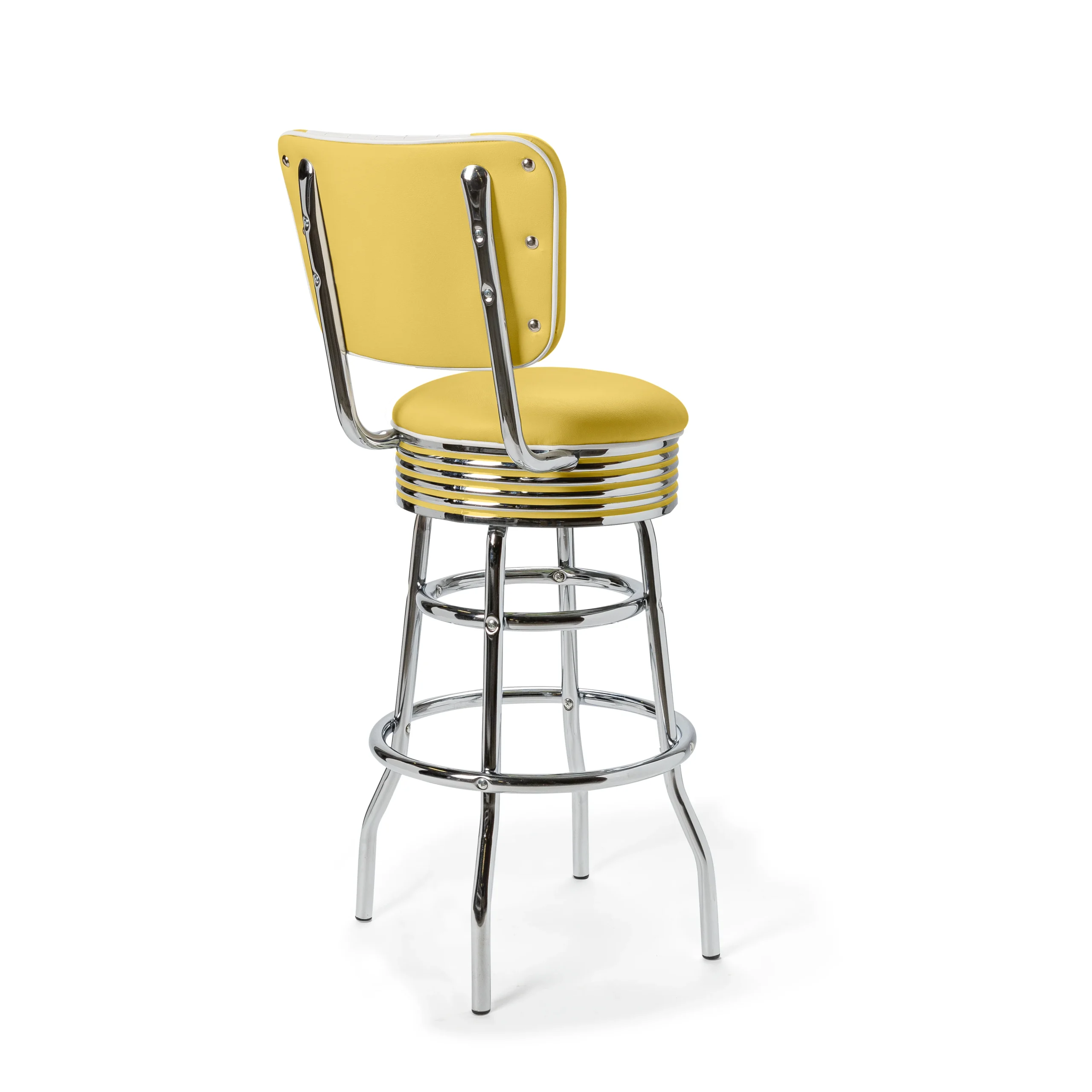 tabouret de diner américain bi colore 50's avec cadre chromé (8 coloris disponibles)