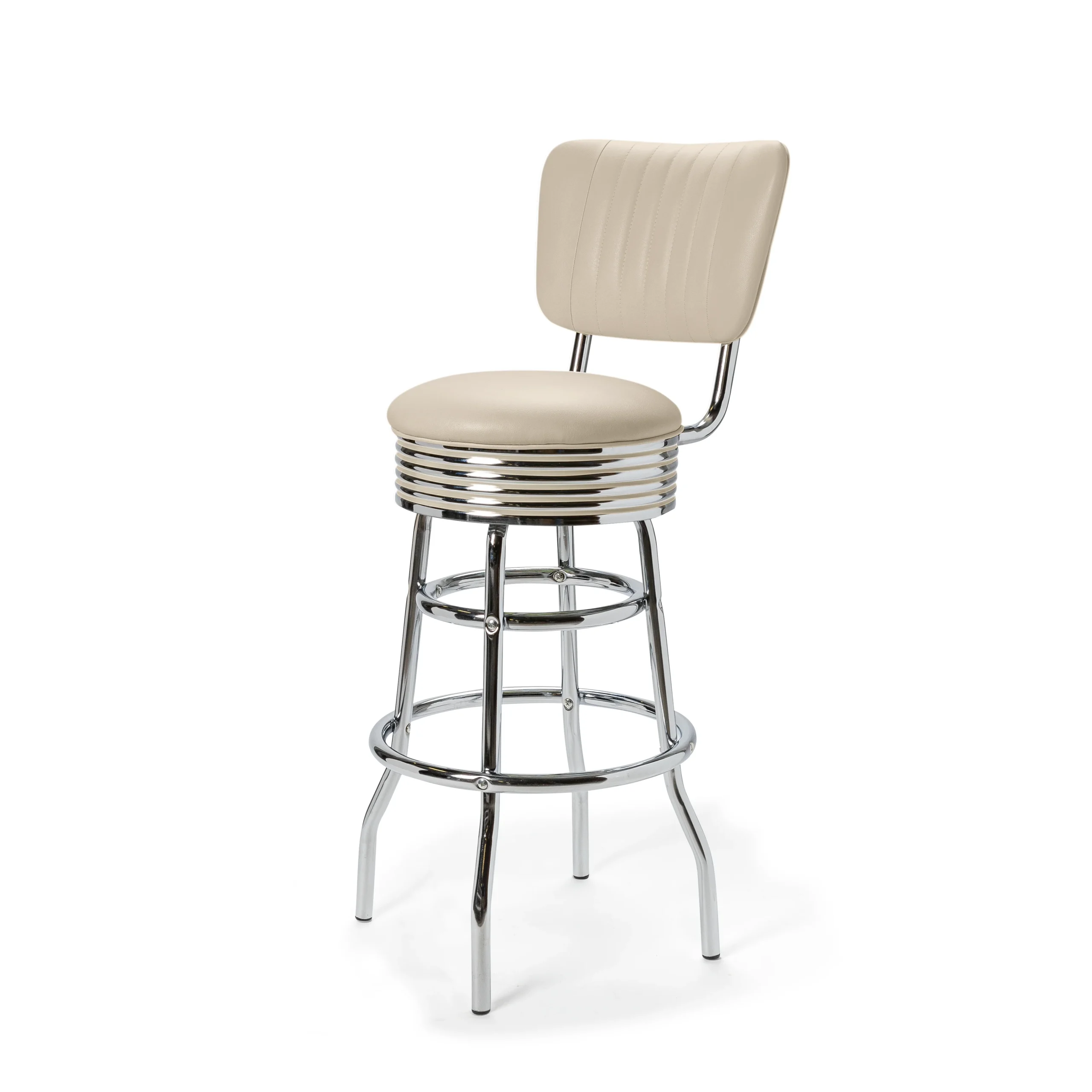 tabouret de diner américain bi colore 50's avec cadre chromé (8 coloris disponibles)