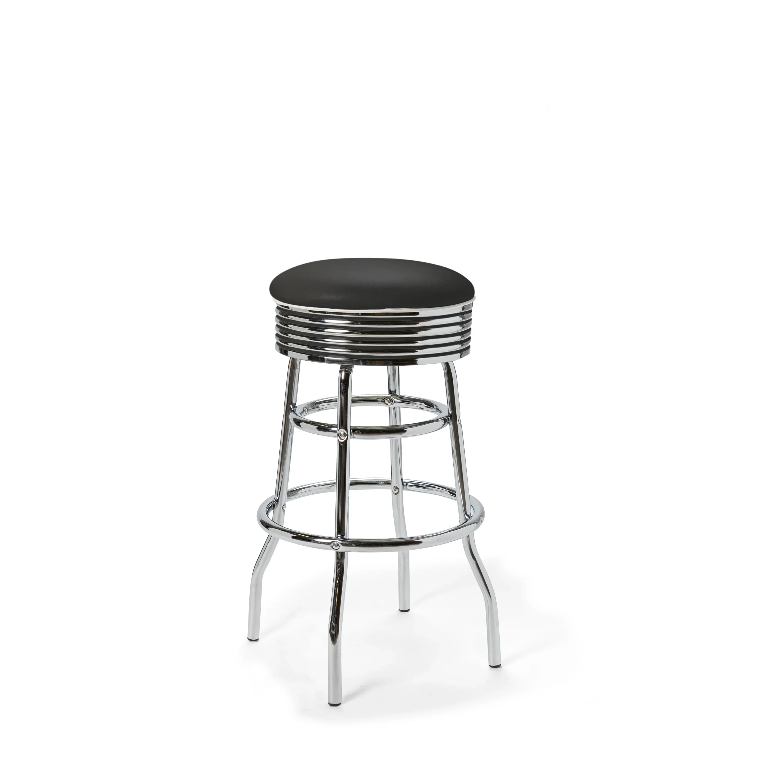 tabouret de diner américain bi colore 50's avec cadre chromé (8 coloris disponibles)
