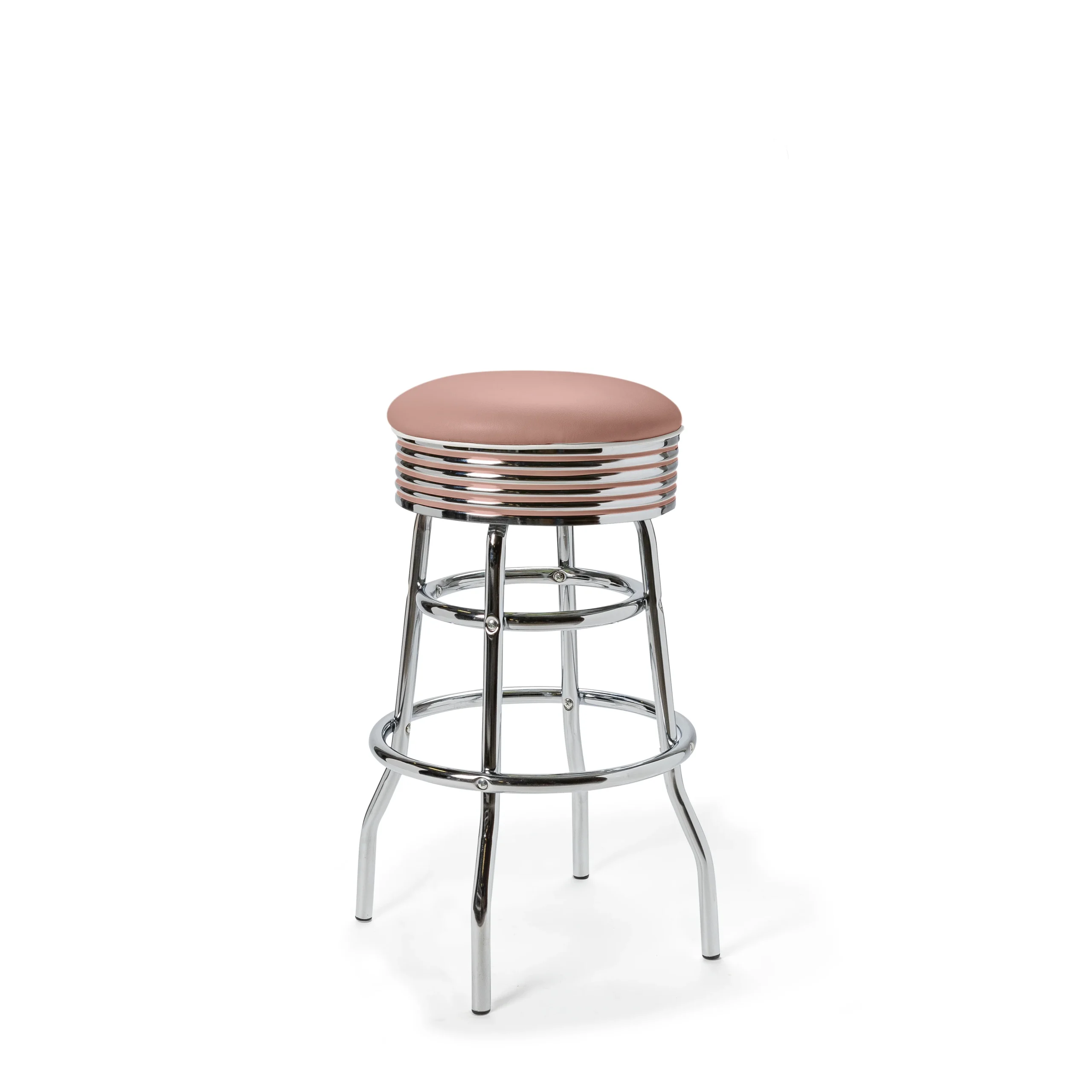 tabouret de diner américain bi colore 50's avec cadre chromé (8 coloris disponibles)