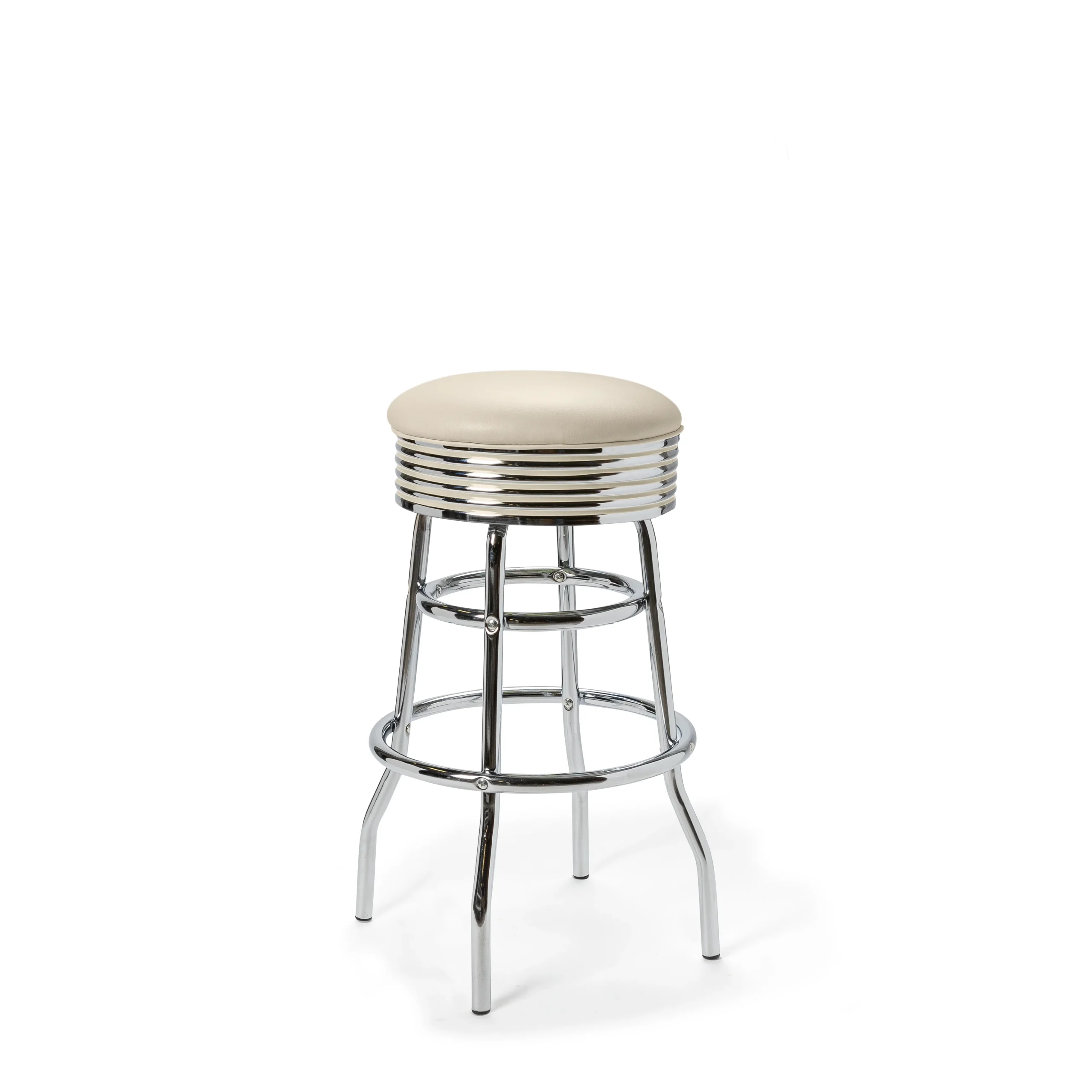 tabouret de diner américain bi colore 50's avec cadre chromé (8 coloris disponibles)