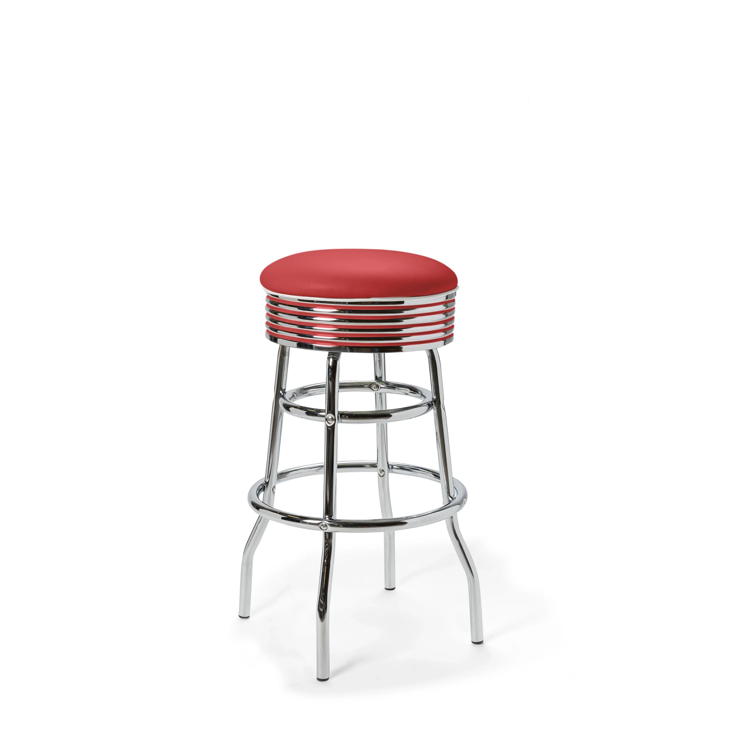tabouret de diner américain bi colore 50's avec cadre chromé (8 coloris disponibles)