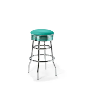 tabouret de diner américain bi colore 50’s avec cadre chromé (8 coloris disponibles) tabouret de diner américain bi colore 50's avec cadre chromé (8 coloris disponibles)
