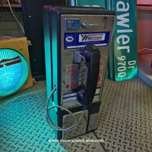 téléphone payphone américain de rue avec monnayeur et stickers wescomm 1 téléphone payphone américain de rue avec monnayeur et stickers wescomm 1