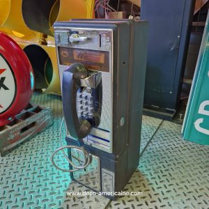 téléphone payphone américain de rue avec monnayeur et stickers wescomm 1