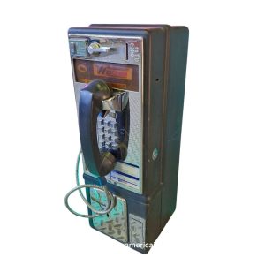 téléphone payphone américain de rue avec monnayeur et stickers wescomm