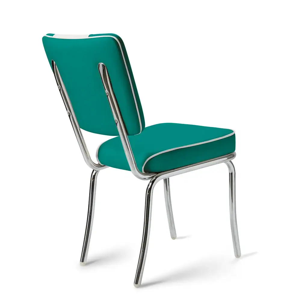 chaise de diner américain bi colore 50's avec cadre chromé