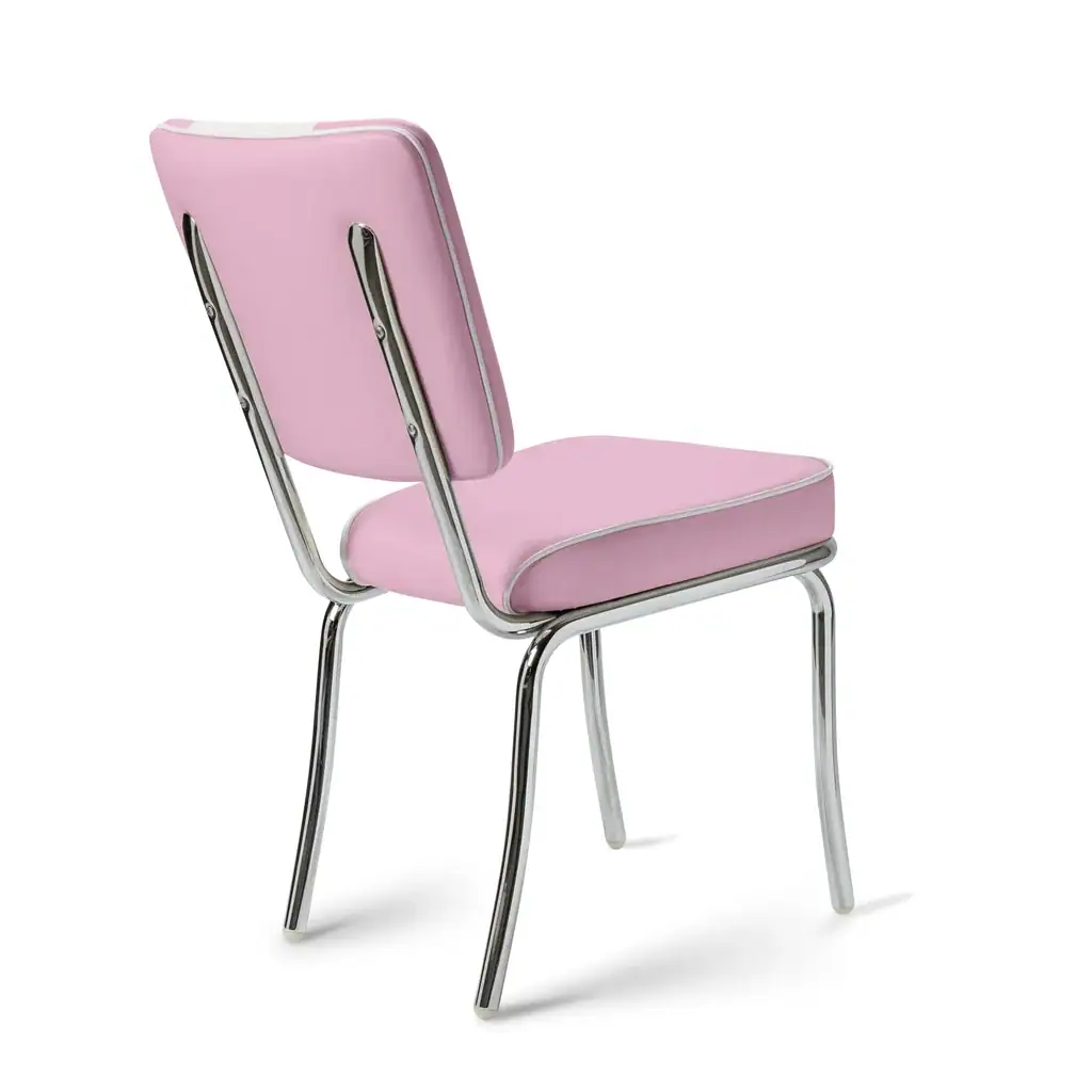 chaise de diner américain bi colore 50's avec cadre chromé