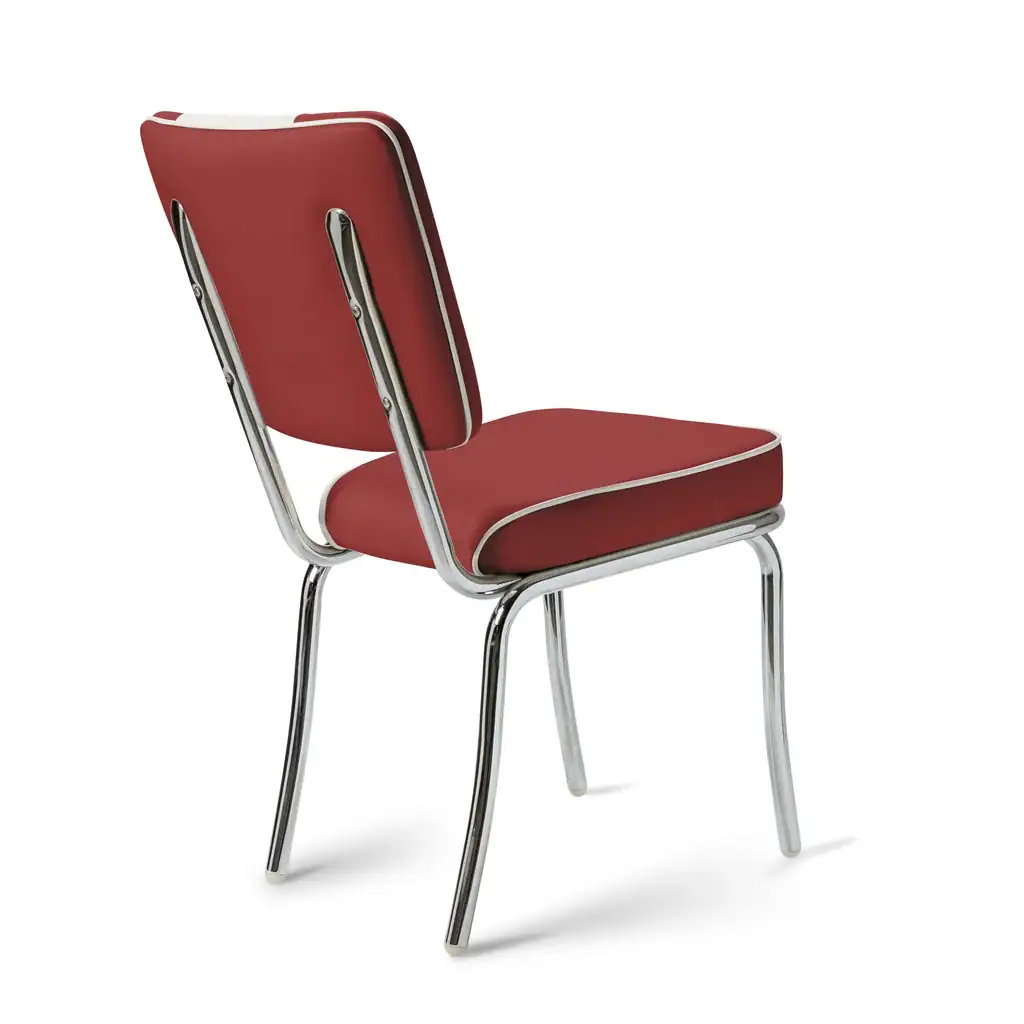 chaise de diner américain bi colore 50's avec cadre chromé