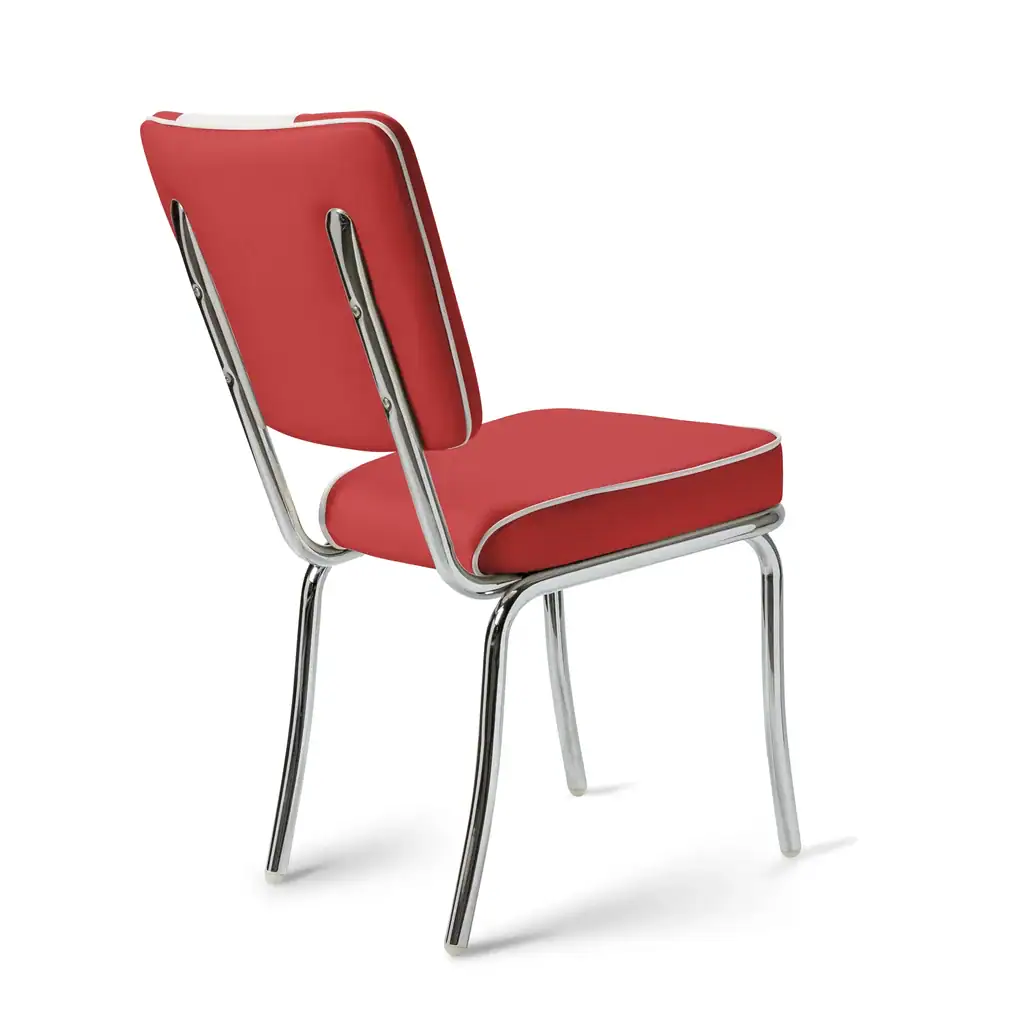 chaise de diner américain bi colore 50's avec cadre chromé
