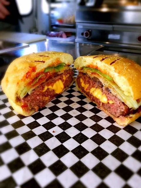 shool bus food truck burger