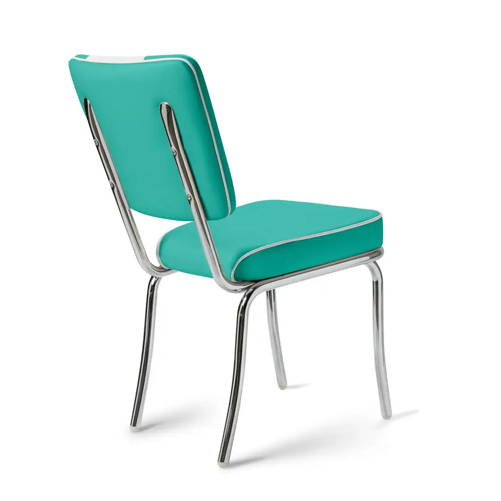 chaise de diner américain bi colore 50's avec cadre chromé