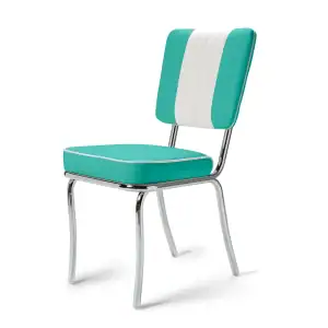 chaise de diner américain bi colore 50's avec cadre chromé