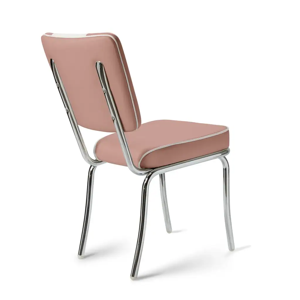 chaise de diner américain bi colore 50's avec cadre chromé