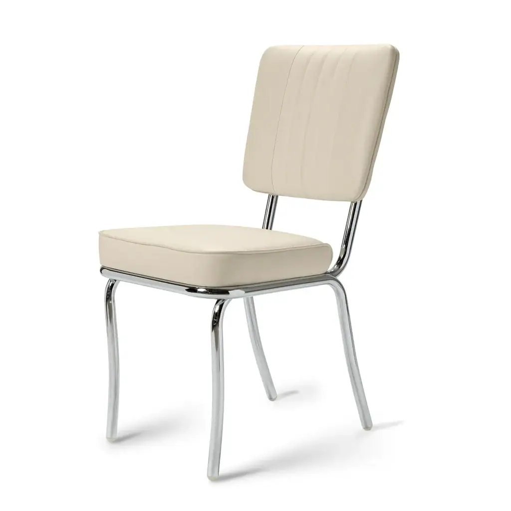 chaise de diner américain uni color 50's avec cadre chromé