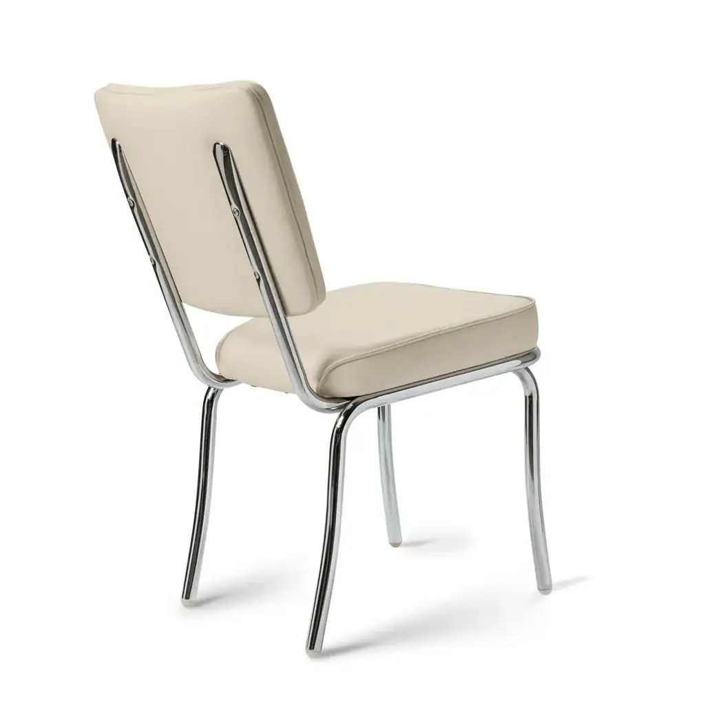 chaise de diner américain uni color 50's avec cadre chromé