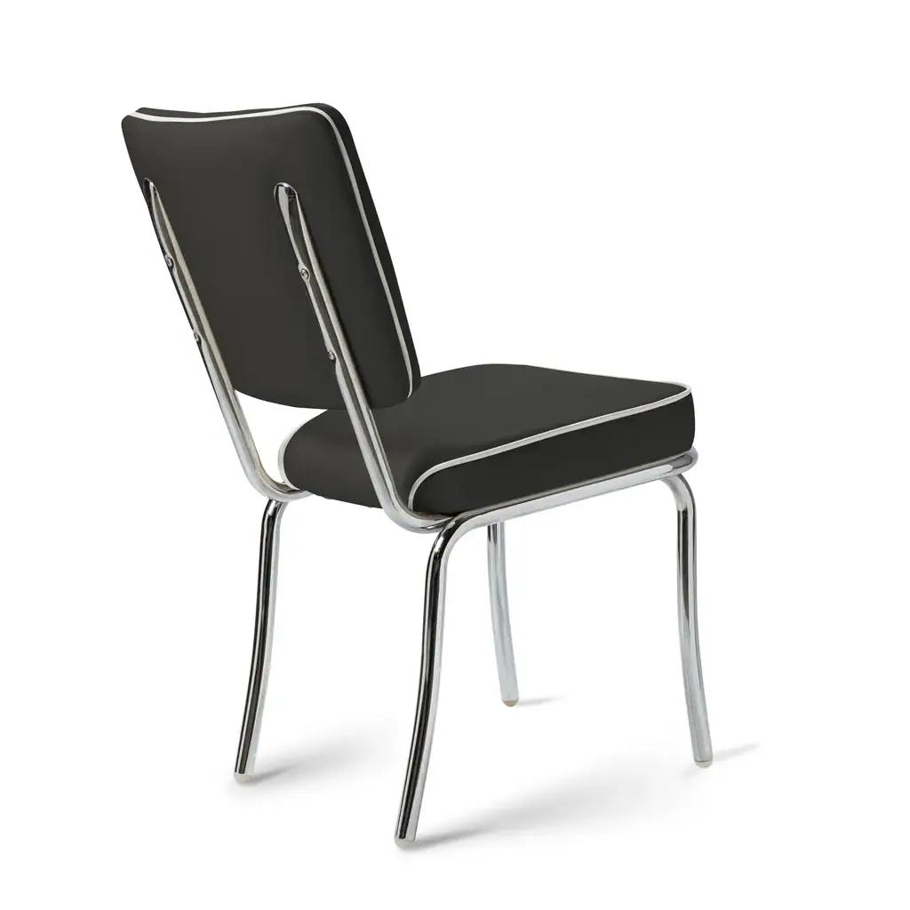chaise de diner américain uni color 50's avec cadre chromé