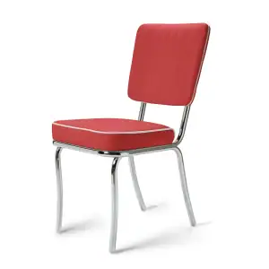 chaise de diner américain uni color 50's avec cadre chromé