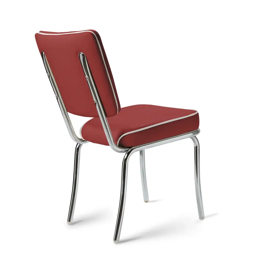 chaise de diner américain uni color 50's avec cadre chromé