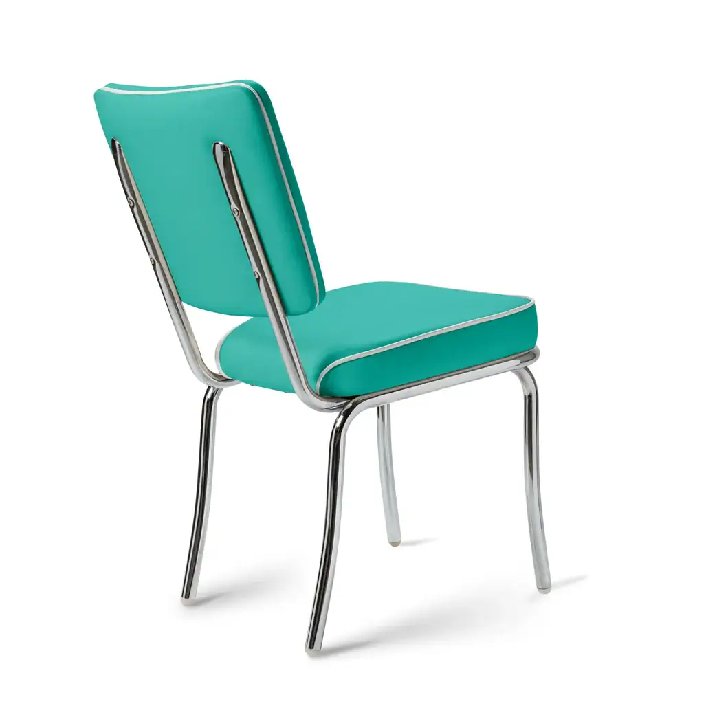 chaise de diner américain uni color 50's avec cadre chromé