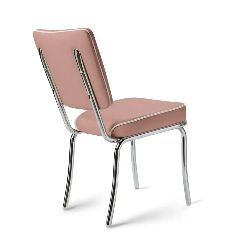 chaise de diner américain uni color 50's avec cadre chromé