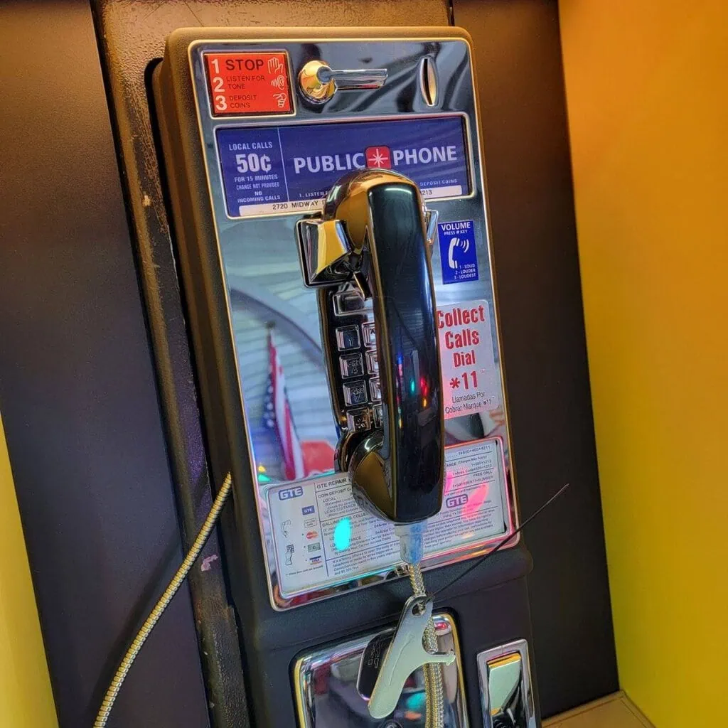 payphone vintage de rue américain authentique avec cabine "brand new old stock" etat exceptionnel!