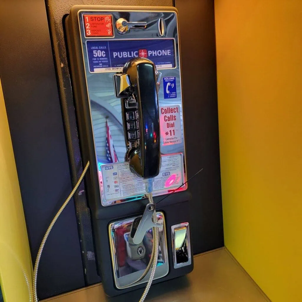 payphone vintage de rue américain authentique avec cabine "brand new old stock" etat exceptionnel!
