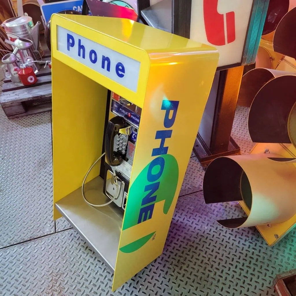 payphone vintage de rue américain authentique avec cabine "brand new old stock" etat exceptionnel!