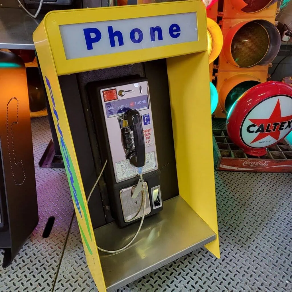 payphone vintage de rue américain authentique avec cabine "brand new old stock" etat exceptionnel!