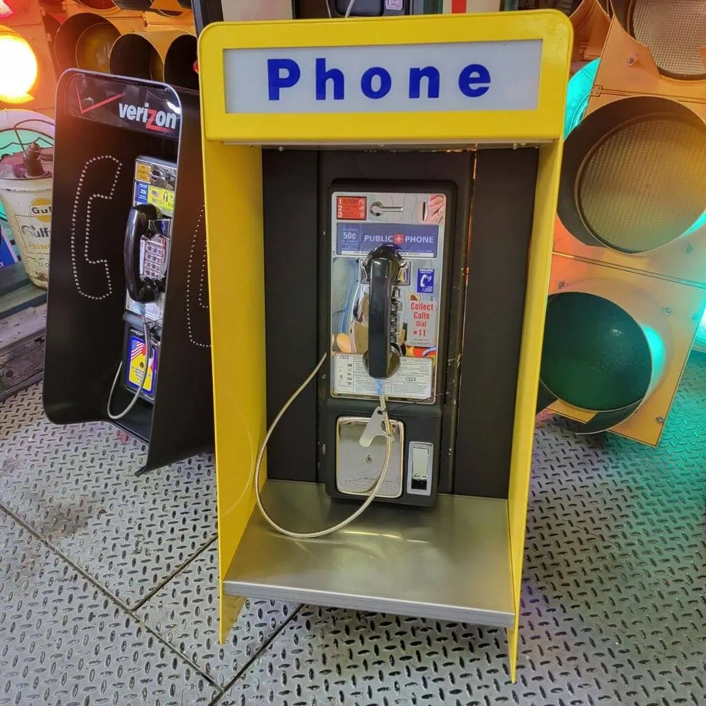 payphone vintage de rue américain authentique avec cabine "brand new old stock" etat exceptionnel!