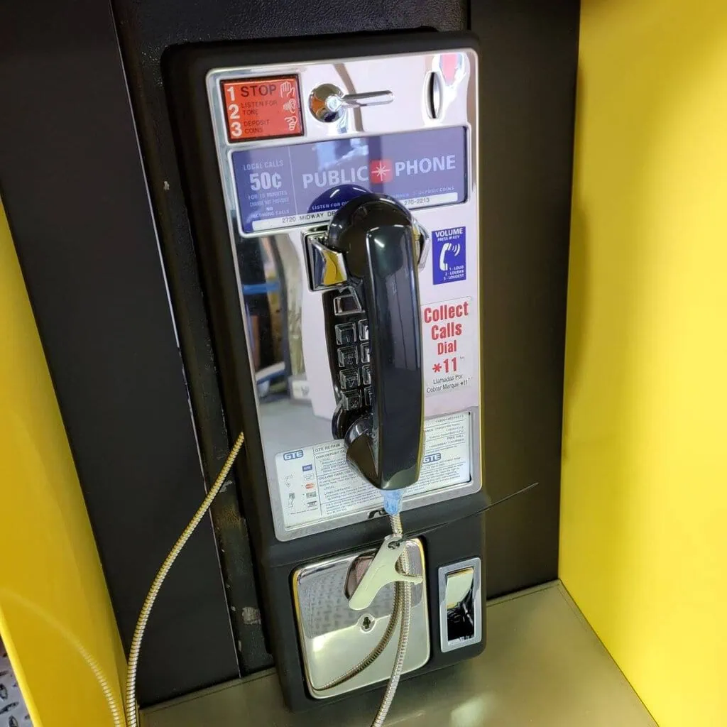 payphone vintage de rue américain authentique avec cabine "brand new old stock" etat exceptionnel!