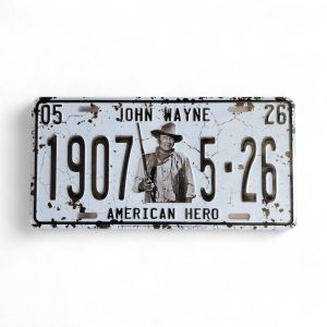 john wayne collection plaque d'immatriculation "american hero" 1907