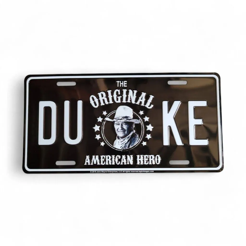 john wayne collection plaque d'immatriculation "american hero" 1907