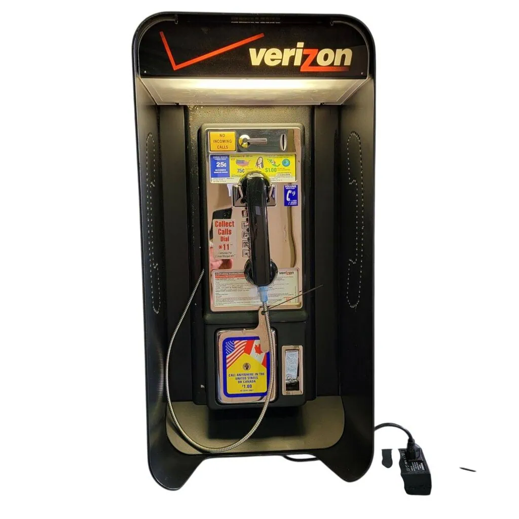 payphone vintage de rue américain authentique avec cabine "brand new old stock" etat exceptionnel!