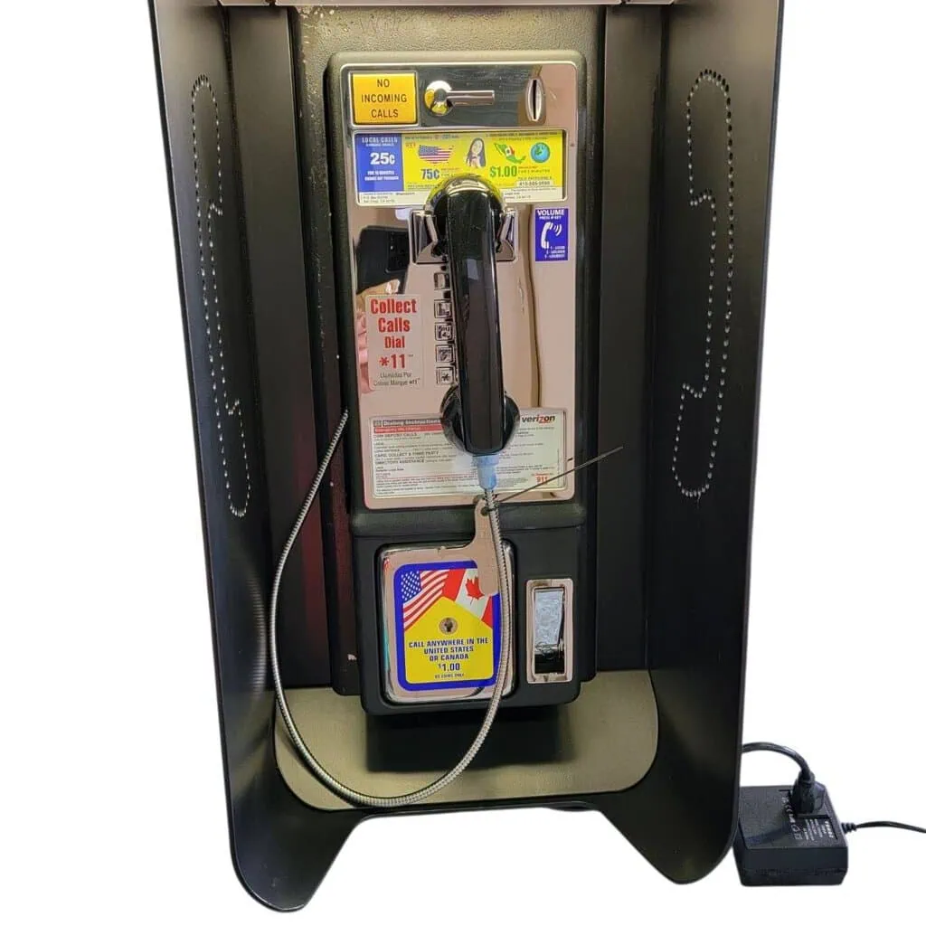 payphone vintage de rue américain authentique avec cabine "brand new old stock" etat exceptionnel!