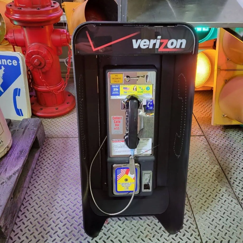 payphone vintage de rue américain authentique avec cabine "brand new old stock" etat exceptionnel!