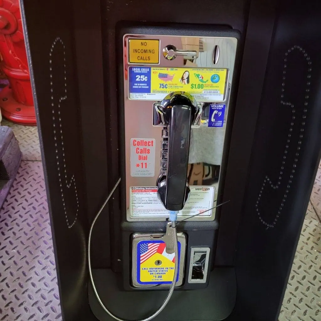 payphone vintage de rue américain authentique avec cabine "brand new old stock" etat exceptionnel!