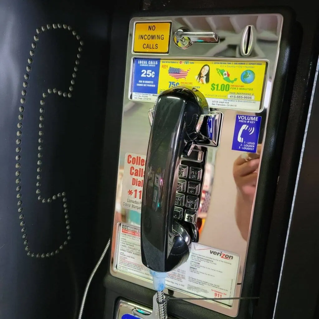payphone vintage de rue américain authentique avec cabine "brand new old stock" etat exceptionnel!
