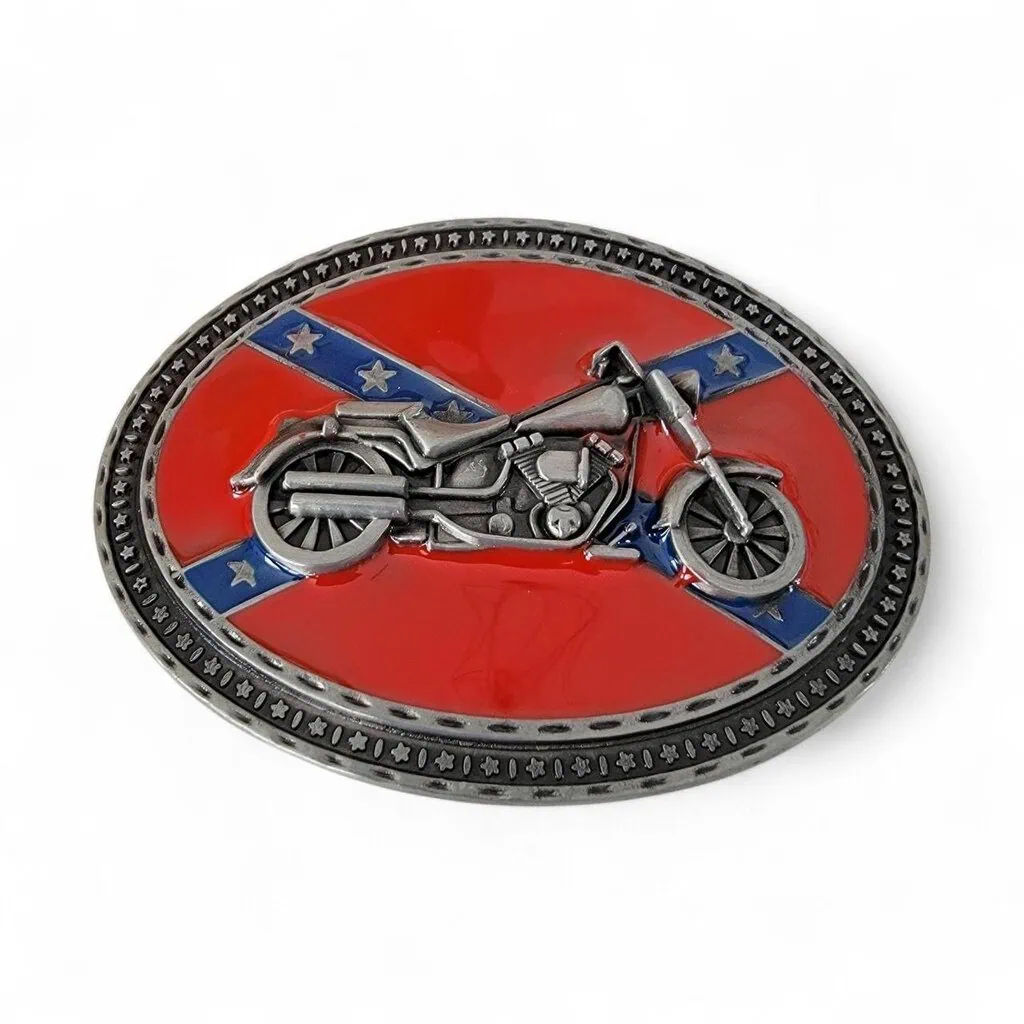 boucle de ceinture américaine biker confederate flag rebel